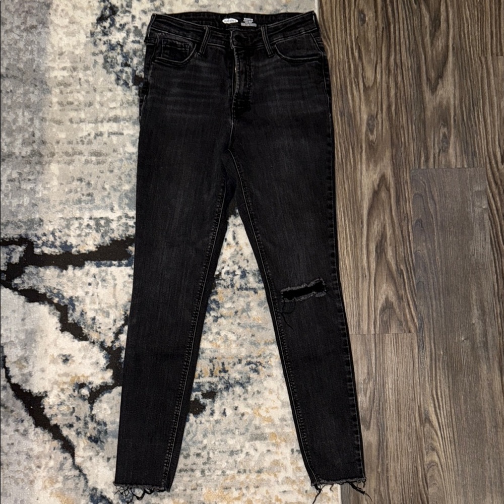 Black Distressed Super Skinny Women's Jeans